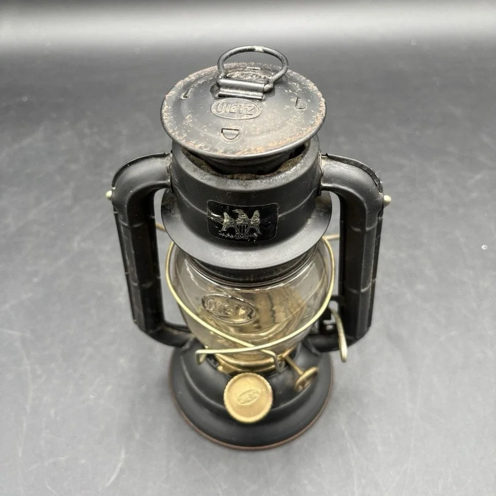Vintage Dietz Kerosene Lantern Made in Hong Kong, Black & Gold, Good Condition
